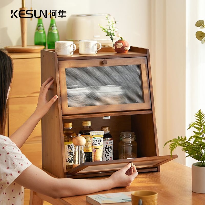 홈카페수납장 그릇장 모듈 슬라이딩 호두색 주방 거실 찬장 틈새수납장 다용도 틈새장 정리함 커피 색상 사이드 보드 2 층 40 - 상세 이미지 2
