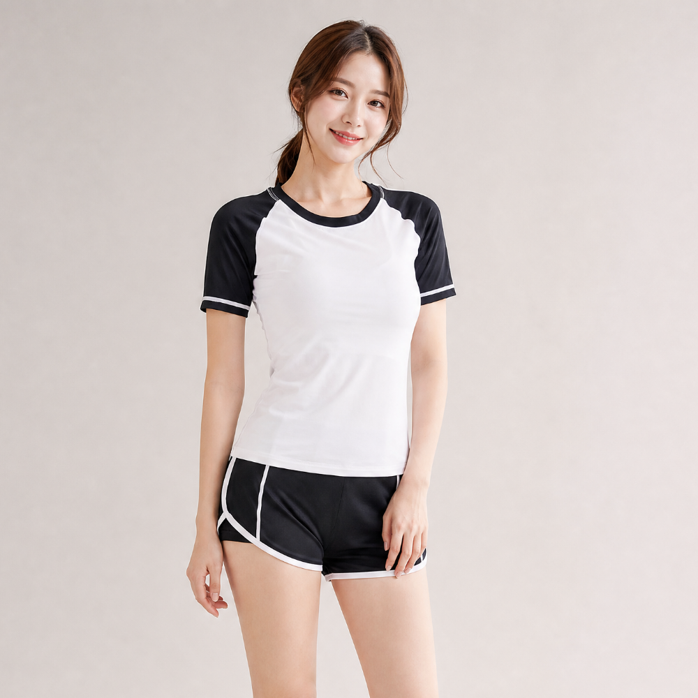 여자 수영장 나그랑 래쉬가드 상의 반팔 티 해수욕장 동남아 해외여행 - 상품 이미지