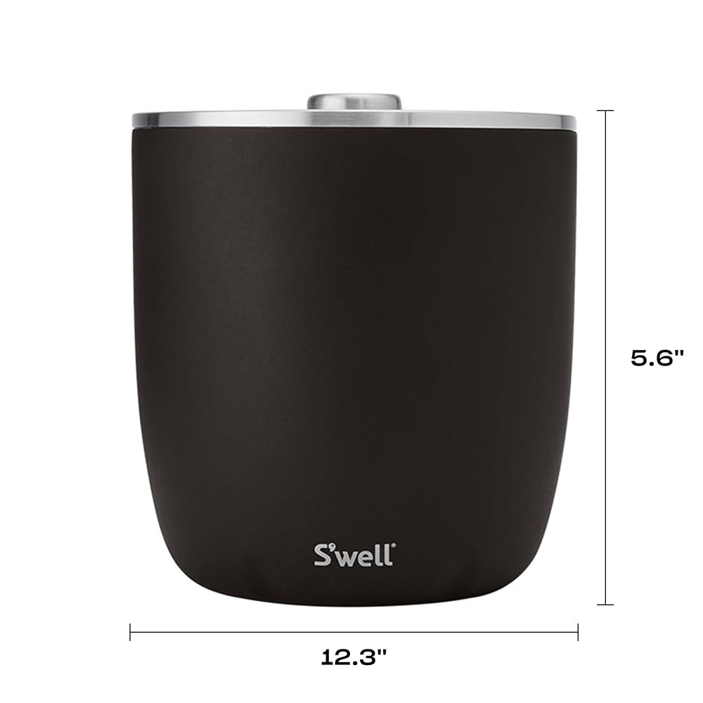 S well 스테인리스 스틸 아이스 버킷 XL, 100온스, 오닉스, 뚜껑과 스쿱 포함, 3중 진공 단열 용기로 얼음을 더 오래 차갑게 유지, BPA 프리 바웨어 제공 Onyx - 상세 이미지 3