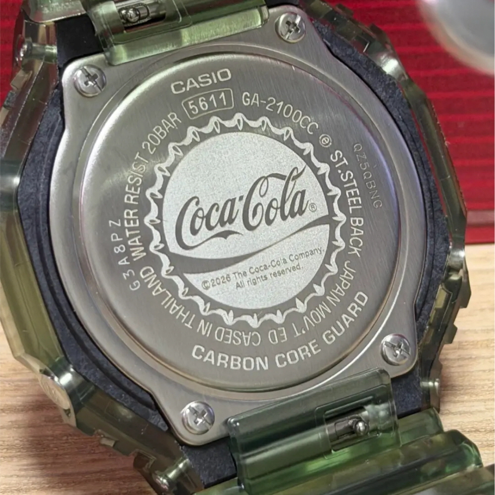 지샥 코카콜라 140주년 한정판 지얄오크 시계 그린 GA-2100CC-3A 이미지 7