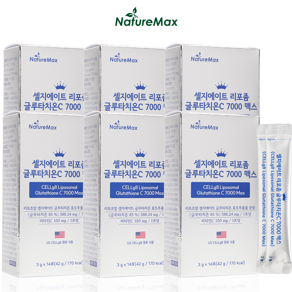 순수함량 500mg 셀지에이트 리포좀 글루타치온C 7000 맥스 14포, 6개 - 상품 이미지