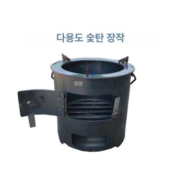 감성 캠핑용 장작 야외 연탄 무쇠 가마솥 화덕 중형 휴대용 스토브 - 상세 이미지 2