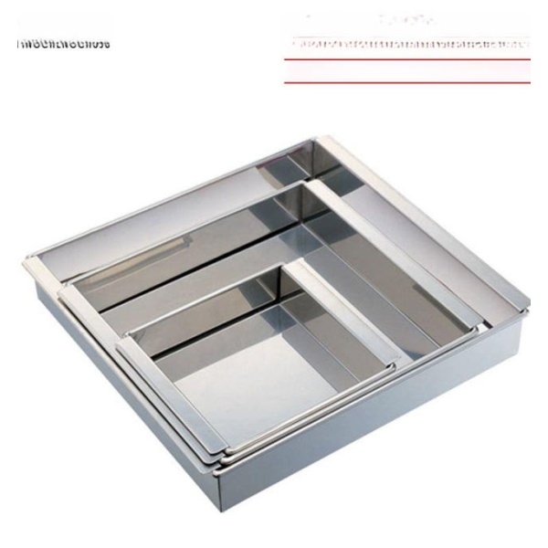 간편한 스테인레스 양갱 만들기 틀 월병 성형기 DIY 스낵 떡 두부 24 x 24x5.0cm 1개 - 상품 이미지