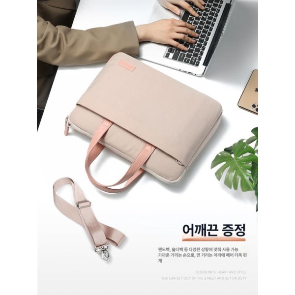 세련된 튤립 노트북 태블릿 파우치 가방 슬리브 경량 카키 12inch - 상세 이미지 3
