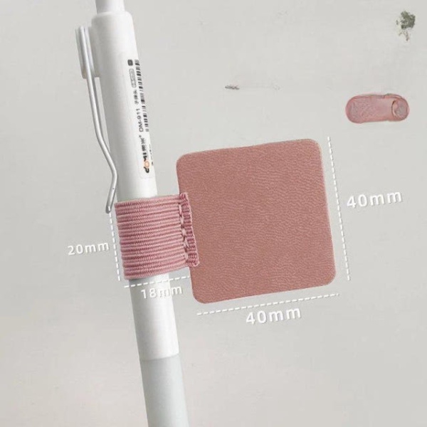 고급스러운 붙이는 펜클립 다이어리 펜홀더 네이비 부착식 펜꽂이 사각 핑크 - 상품 이미지
