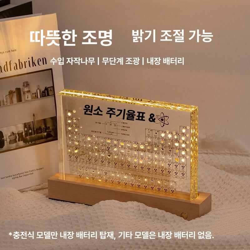 원소 주기율표 기호 아크릴 과학실 투명 장식 화학 210x140x27 mm 충전식 받침대 + A - 상세 이미지 4