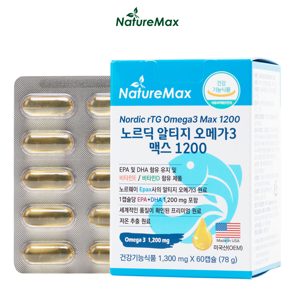 노르딕 알티지 오메가3 맥스 1200 DHA EPA 1200mg 60캡슐, 1개