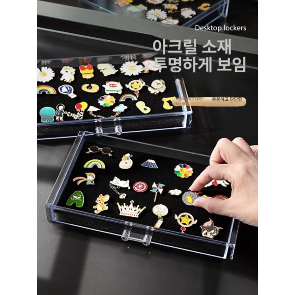 고급형 브로치 뱃지 정리함 투명 메달 스토리지 전시용 안정적인 3단 - 상세 이미지 4