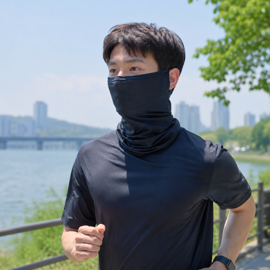 스포츠 메쉬마스크 자외선차단 쿨링마스크 자전거 등산 골프 얼굴 햇빛가리개 - 상세 이미지 2