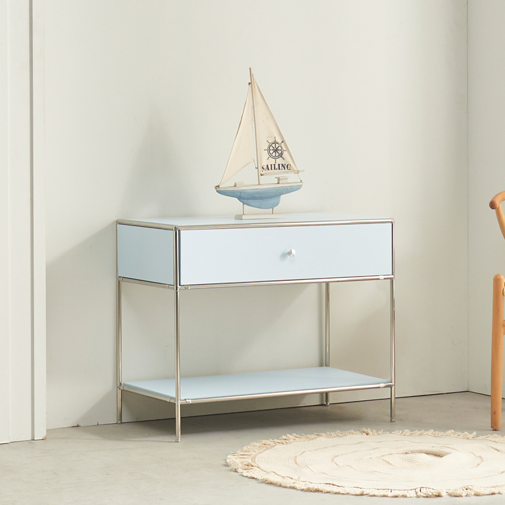 가구의서 모듈 콘솔 수납장 800x400x655mm, 1단, 스카이블루 - 상품 이미지