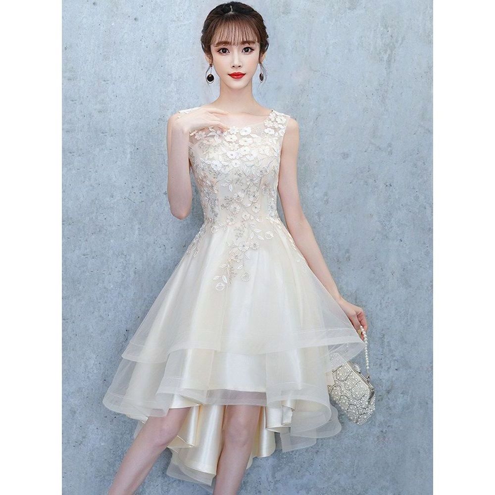 민소매 의상 연주회 디너 칵테일 언발란스 이브닝 할로윈 여성 파티 코스프레 코스튬 세트 - 상품 이미지