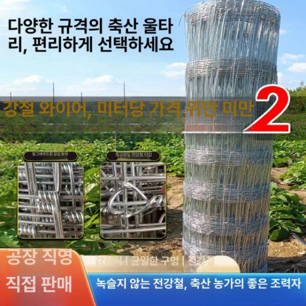 튼튼한 능형망 철조망 철망 닭장망 축사 양계망 아연망 전강 1.1m 25cm 가로 망목 100m - 상세 이미지 2