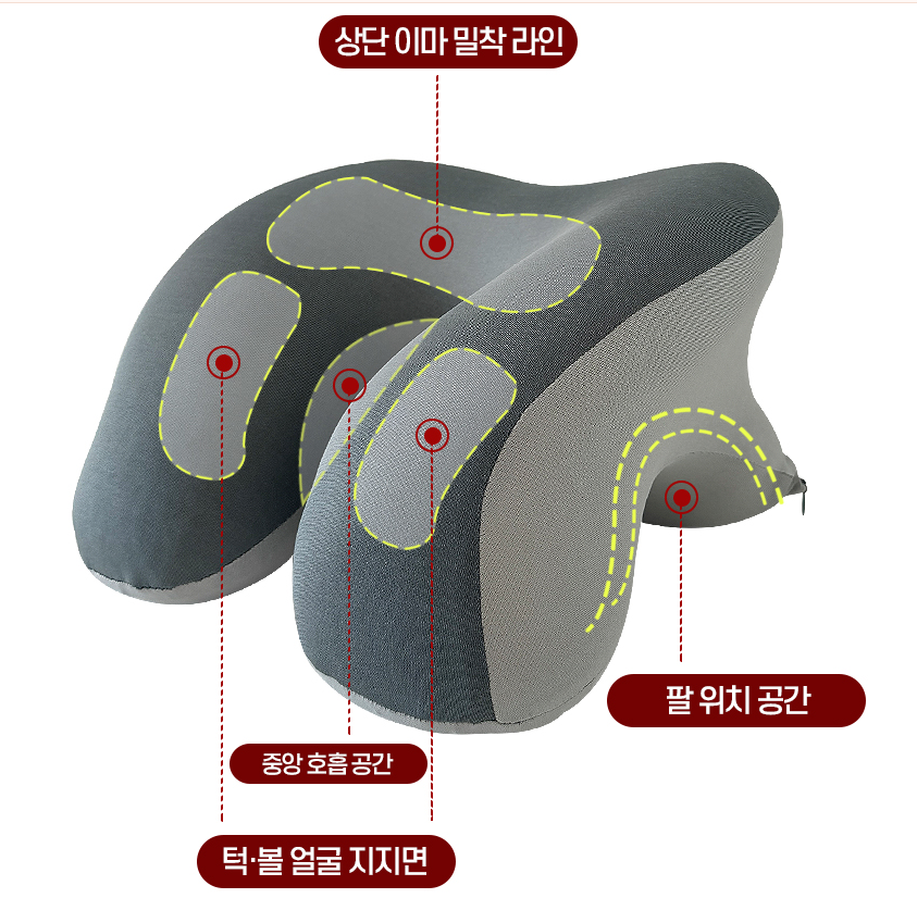 엎드려 자는 낮잠 베개 꿀낮잠 수면 쿠션 사무실 책상 학생 수험생 거북목 팔베개 - 상세 이미지 3