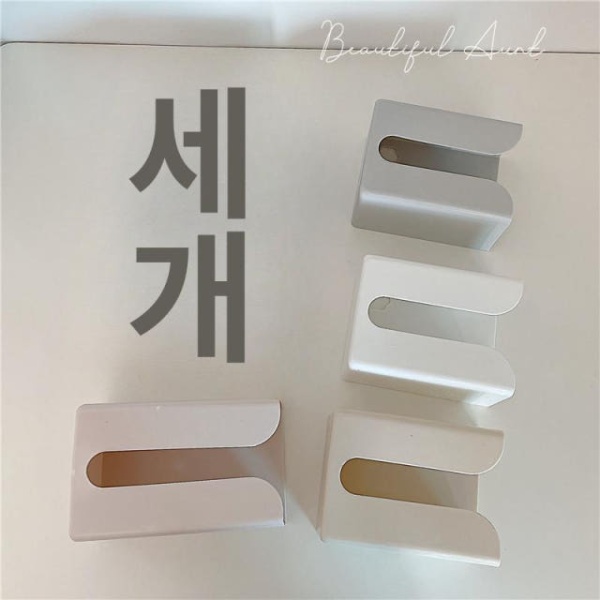 깔끔한 티슈홀더 거치대 벽부착 티슈박스 티슈케이스 각티슈커버 스몰 화이트 - 상세 이미지 5