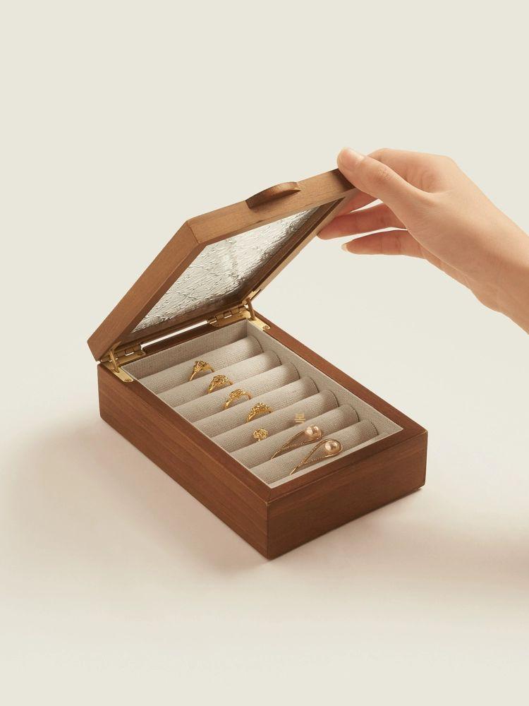 원목 주얼리 보관함 반지 귀걸이 팔찌 예물 수납 나무 핸드메이드 정리 케이스 박스 - 상세 이미지 3