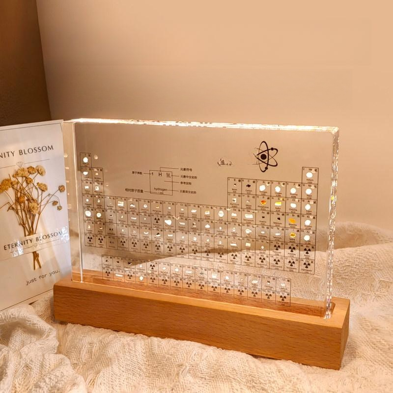 원소 주기율표 기호 아크릴 과학실 투명 장식 화학 210x140x27 mm 충전식 받침대 + A - 상세 이미지 2