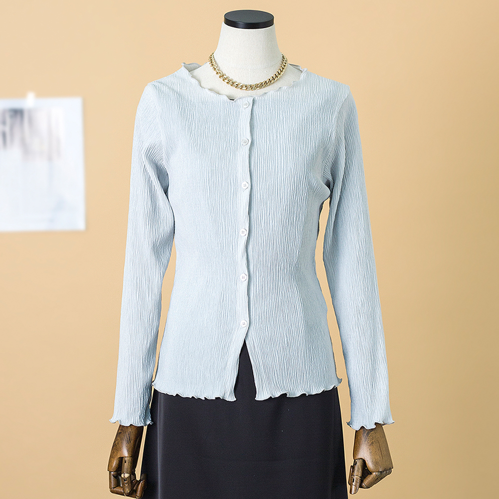 구김없는 주름 플리츠 가디건 이미지 6