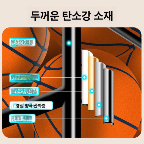 튼튼한 수납 볼 랙 슈팅연습 거치대 리턴 농구공 이동식 두꺼운 블랙 4칸 48개 40개 - 상세 이미지 4