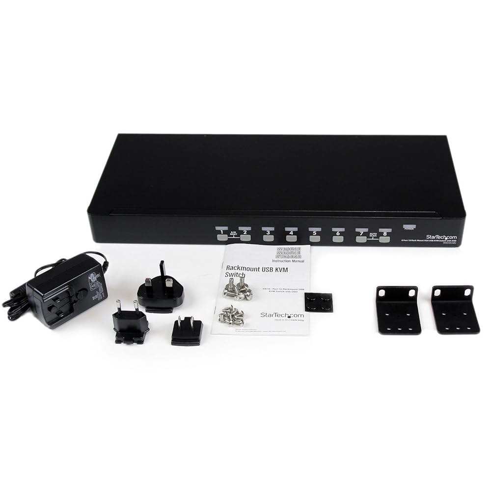 StarTech.com 8포트 USB KVM 스위치(OSD 포함) - TAA 호환 1U 랙 마운트형 VGA 스위치(SV831DUSBU) USB - 상세 이미지 2