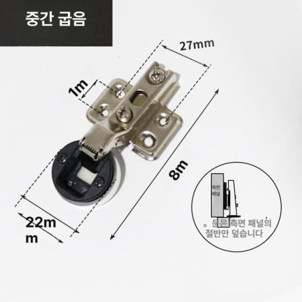 고급 디스플레이 클램프 하드웨어 피벗 유리문 찬장 도어 원형 전체 커버 직선굽힘 26mm 표준 - 상세 이미지 4