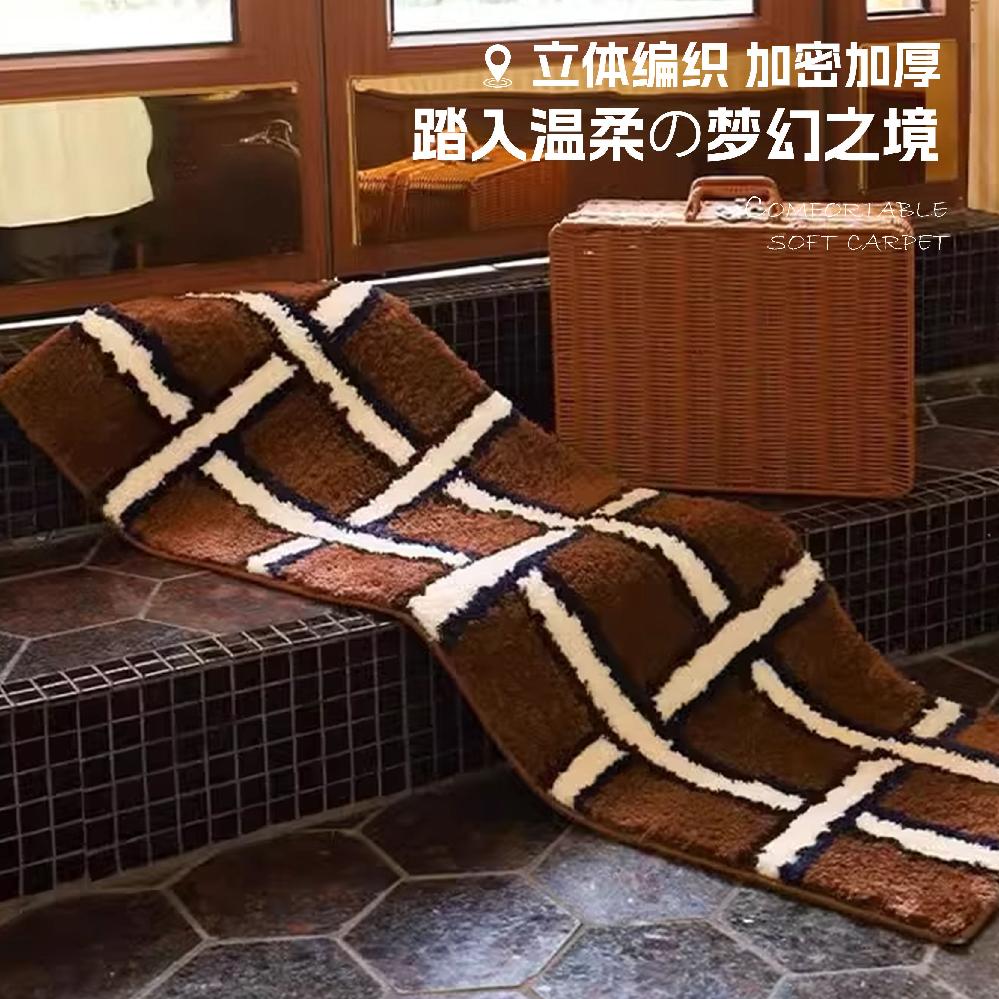 거실러그 사계절 카페트 단모 워셔블 거실카페트 먼지없는 원형 대형 사이잘룩 매트 극세사 - 상세 이미지 3