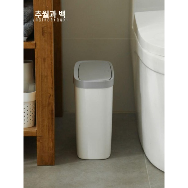 깔끔한 욕실 접이식 벽걸이 캠핑카 쓰레기통 부착형 쉬운 화이트 프레스 링 - 상세 이미지 2