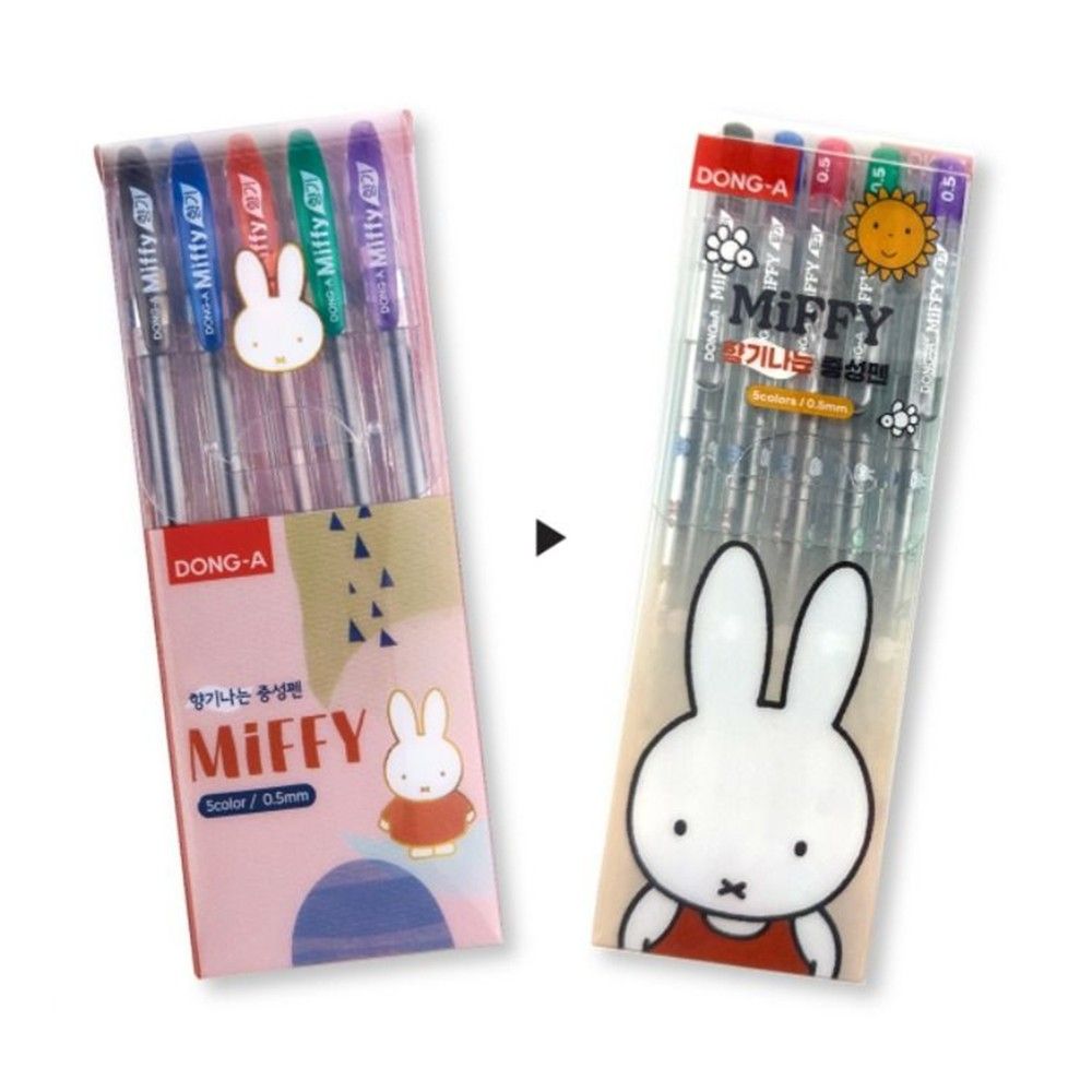 향기펜 5색 5본입 0.5mm 중성펜 미피 볼펜 이미지 7