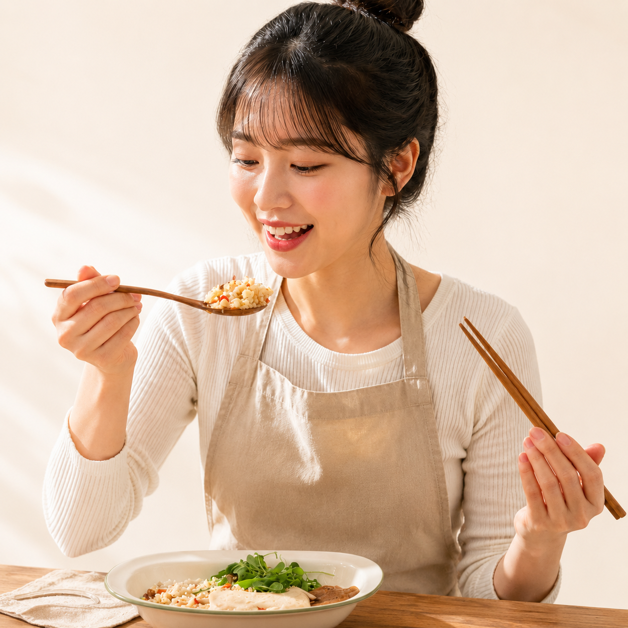 [각인 제작,재연마 무제한]수저세트 티크 나무 성인 어린이 숟가락 젓가락 - 상세 이미지 3