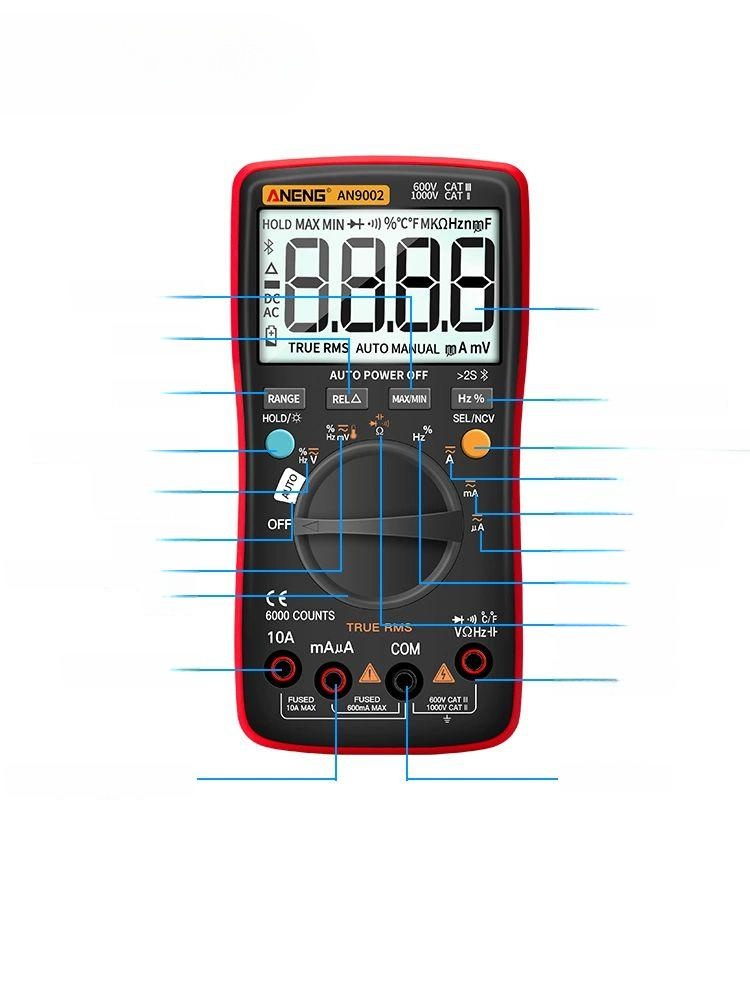 알뜰한 누전차단 ANENG 디지털 블루투스 메가테스터기 AN9002 [표준] - 상품 이미지