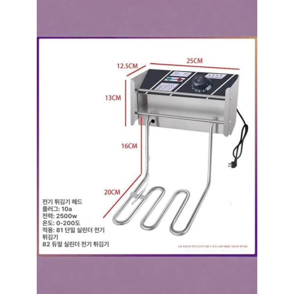 강력한 스테인리스 치킨 핫도그 탁상형 전기 프라이어 업소용 81 두꺼운 이중 온도 조절 - 상세 이미지 3