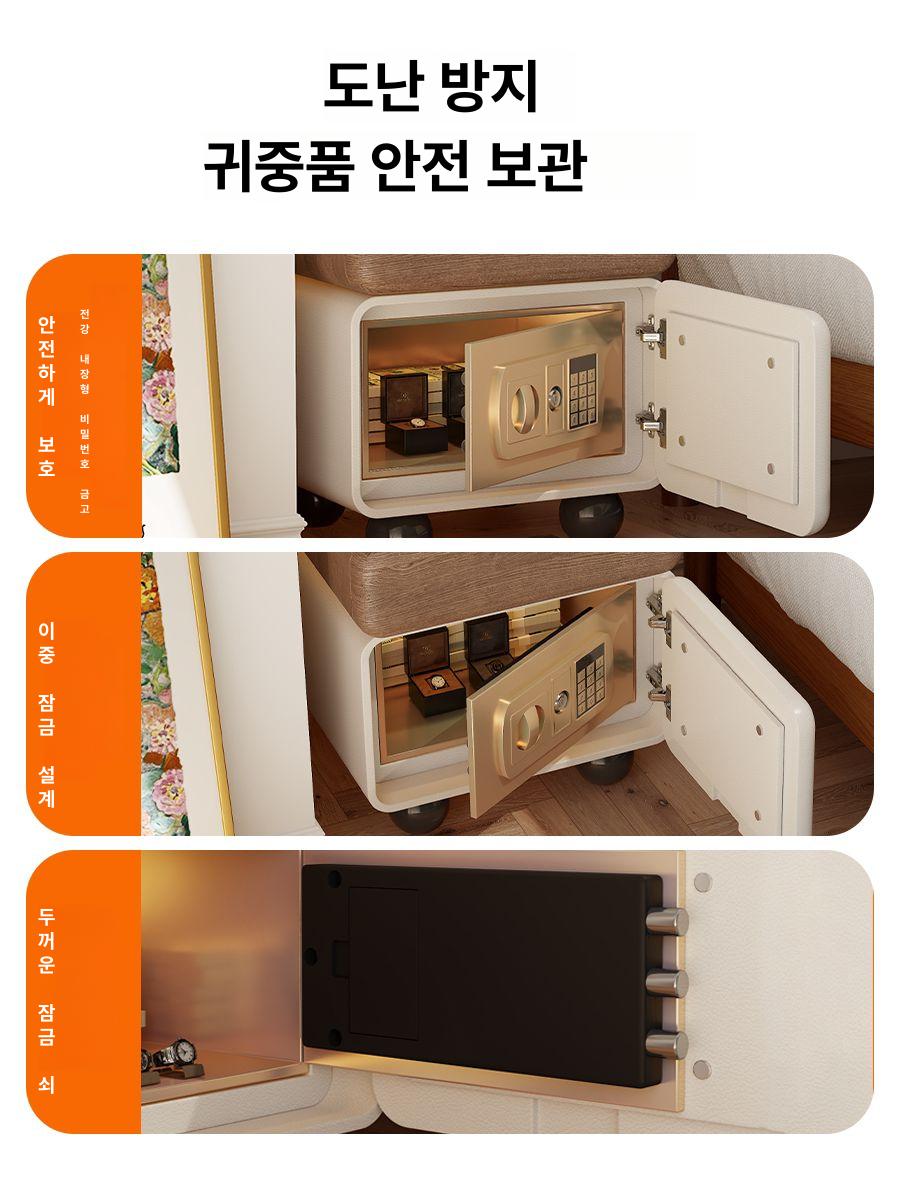 비상금협탁 금고 비밀 2단 엔틱 미니 테이블 서랍장 크림화이트 완제품 ( 불필요  바로 사용 가능) 40x40x50cm - 상세 이미지 5
