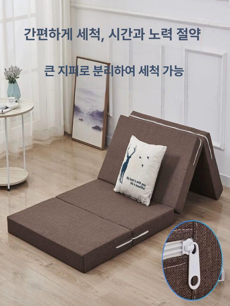 매트리스 스펀지 접이식 x 180cm 폭 네이비블루 네이비블루 0.6m x 2m (5cm) - 상세 이미지 3