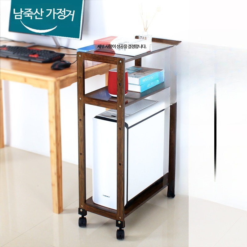 데스크탑 선반 컴퓨터 본체 거치대 이동식 다단 수납 랙 바퀴 포함 데스크탑 - 상세 이미지 2