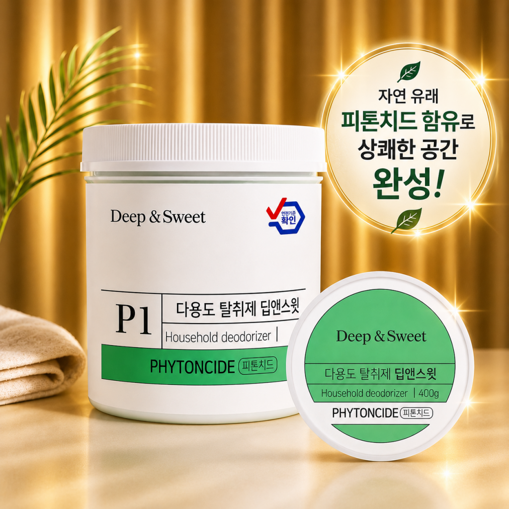 [1+1] 딥앤스윗 쿨브리즈 차량용 탈취제 실내 방 화장실 냄새제거 페퍼민트향 200g 이미지 7