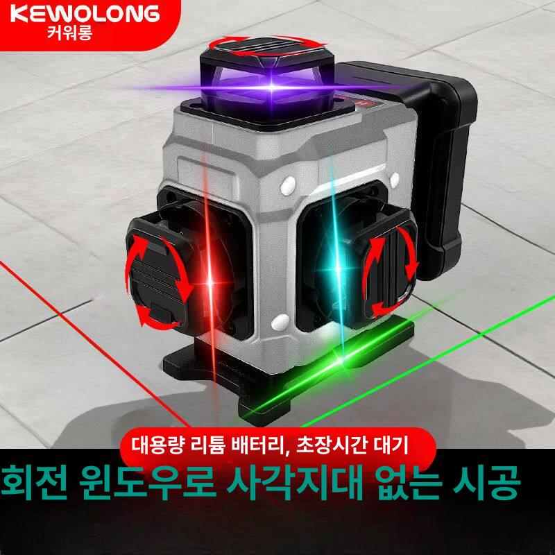 레이저레벨기 가네굿 GA 바닥형 실외 수광기 수직 [레드 그린 블루 12라인] 배터리 2개 - 상세 이미지 3