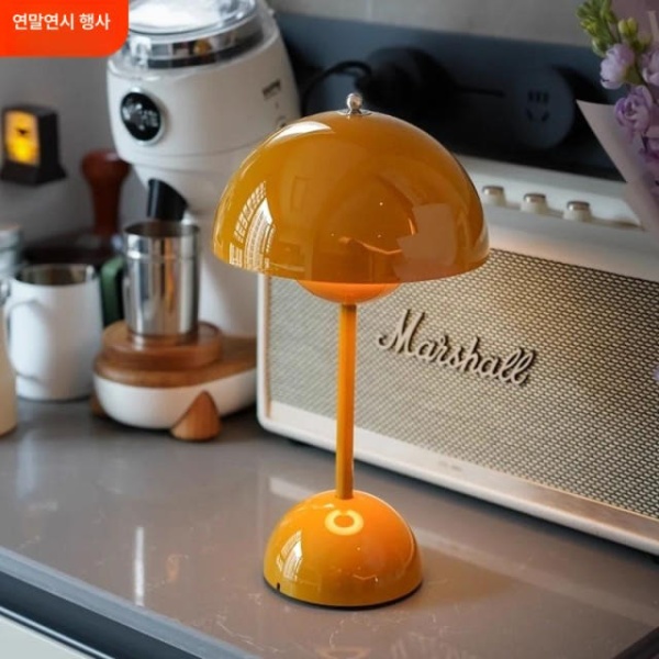 감성적인 봉오리 삼색 북유럽 USB 무드등 충전식 램프 머스타드옐로우 터치 무단계 밝기 - 상세 이미지 2