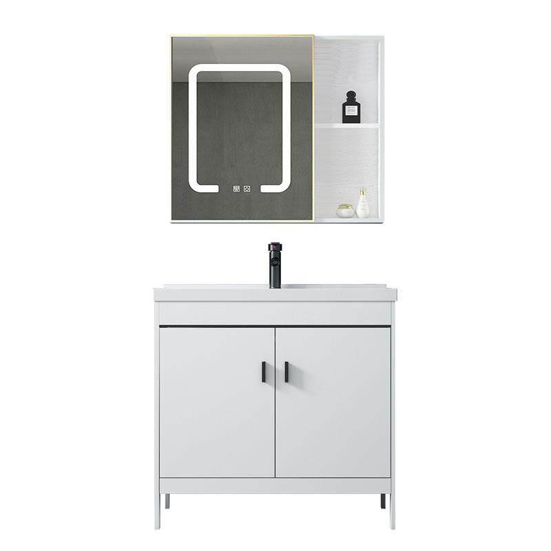 세면기 하부장 세트 캐비닛 거울장 간이 있음 81cm 43x35 풀세트+사각 거울 - 상품 이미지