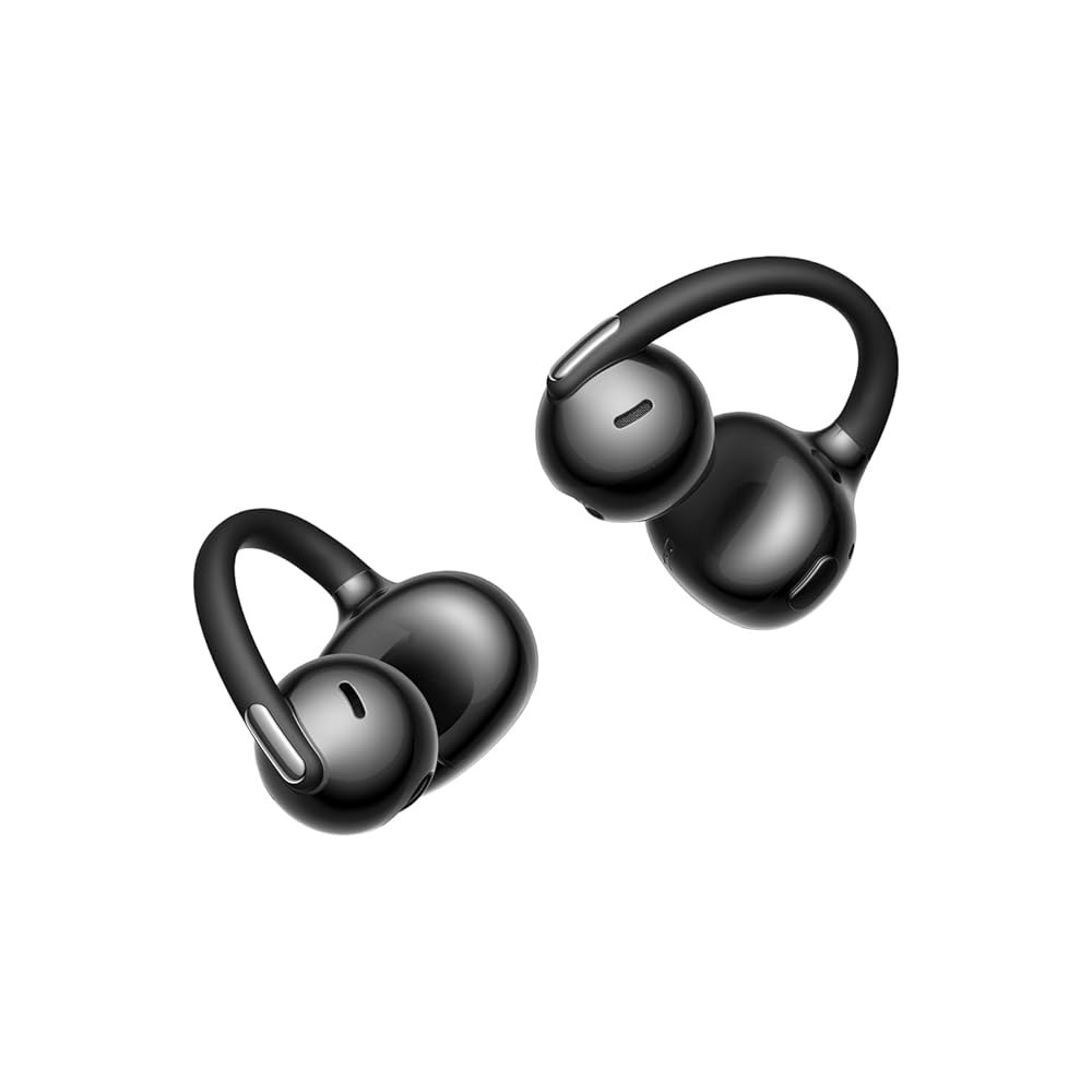 베이스어스 보위 MC2 에어 오픈 이어 클립온 이어버드, 4.9g 울트라 라이트, CloudComfort 쿠션, 11mm 드라이버 슈퍼 베이스 2.0, 4 마이크 클리어 콜, 체육 - 상품 이미지