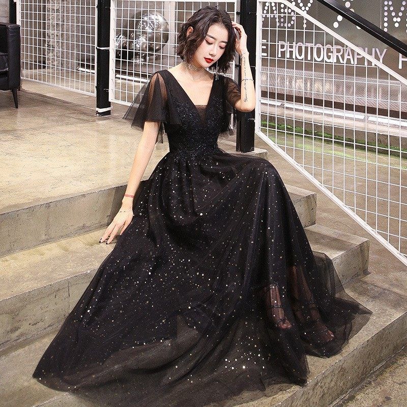 빅사이즈 긴소매티셔츠 여자 여성용 루즈핏 캐주얼 글리터 상의 골지 브이넥 긴팔티 반팔 니트 블랙 S (가슴80 허리63) - 상세 이미지 3