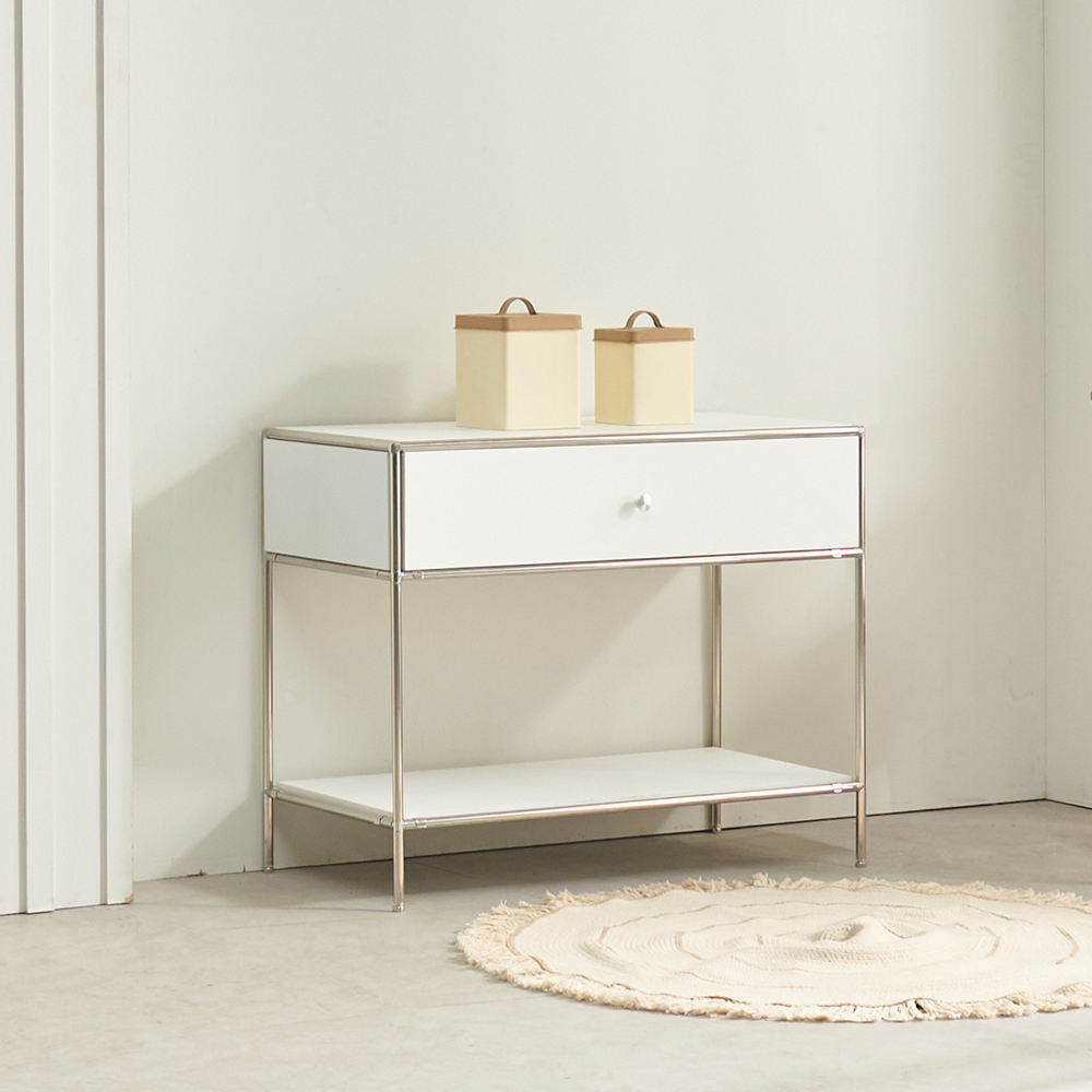 가구의서 모듈 콘솔 수납장 800x400x655mm, 1단, 화이트 - 상품 이미지