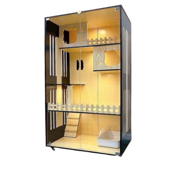 튼튼한 이동식 실내 펜스 우드 고양이 쉼터 야외 반려묘 자가 설치 방수 A 60 x 60x120cm - 상세 이미지 5