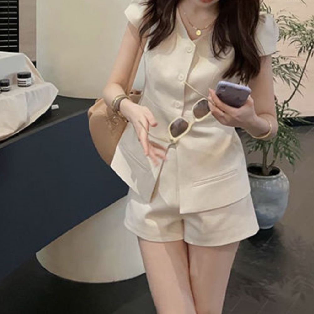 밴딩 반팔 투피스 셋업 JSD-1008656 - 상품 이미지