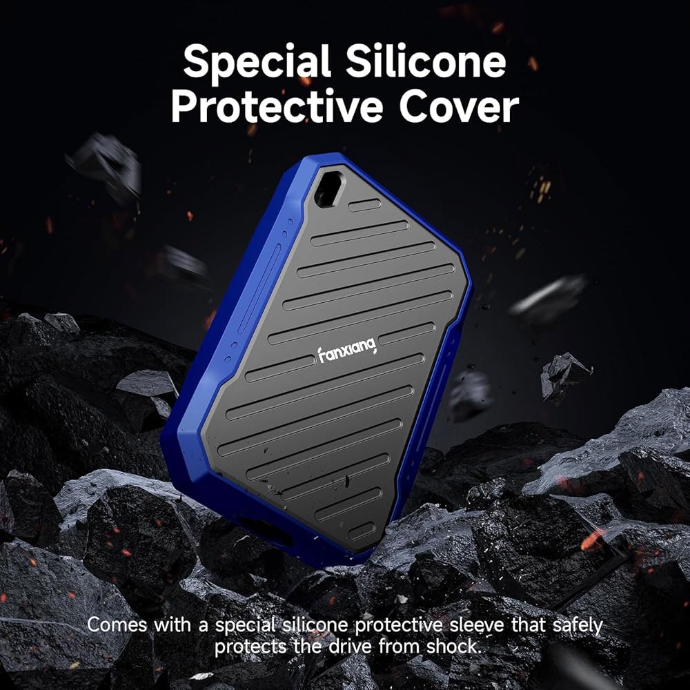판샹 2TB 외장 휴대용 SSD, 최대 2000MB/s USB 3.2 Gen2 2, IP68 방수 및 방진, 전문가, 크리에이티브 엔지니어를 위한 솔리드 스테이트 드라이브 신뢰할 - 상세 이미지 3