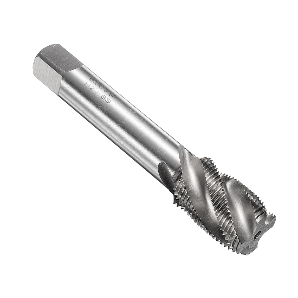 uxcell 스파이럴 플루트 나사산 탭 M22 x 1.5 H2 미터법 기계 비트, 코팅되지 않은 나사 수리 도구, M2 고속 강철(HSS) M7 x 1 - 상품 이미지