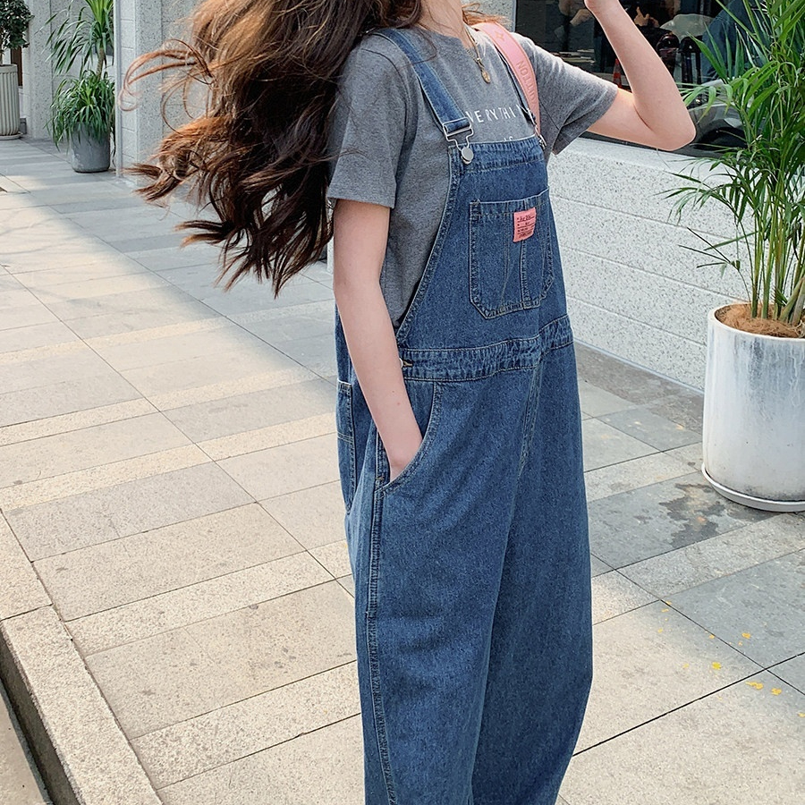 여자멜빵바지 데님멜빵 여성패션 데일리룩 캐주얼팬츠 여성의류 스트릿패션 - 상세 이미지 3