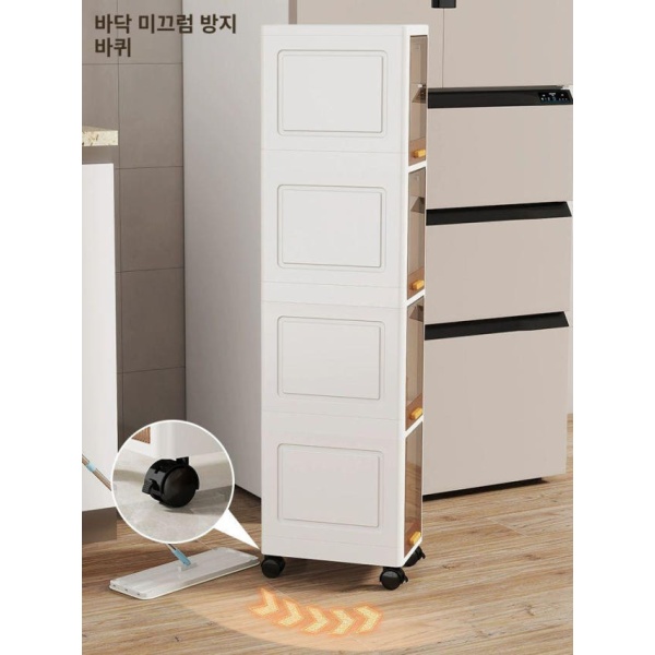 고급 수납장 이동식 투명 모듈형 진열장 가방 선반 틈새 투명티 60cm 5칸 - 상세 이미지 3