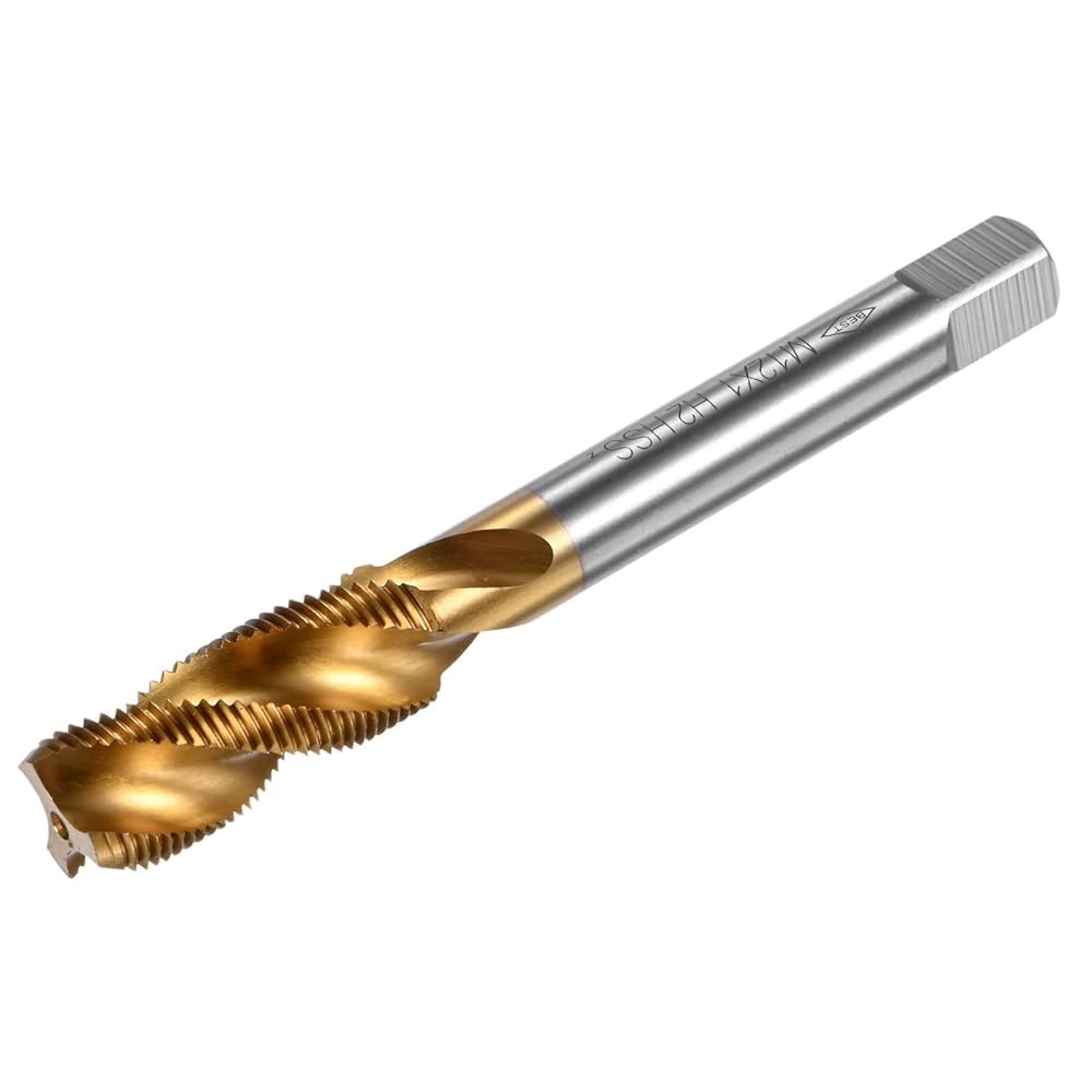 MMETRXITY 1팩 M12x1mm 메트릭 나선형 플루트 나사 탭, HSS 티타늄 코팅 오른손 탭 드릴링/밀링 기계 / CNC 공작 기계, 탭핑 도구 M10x1mm - 상품 이미지
