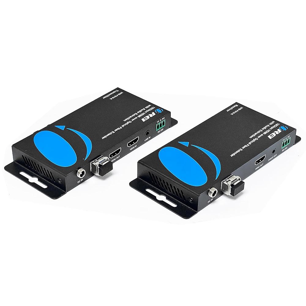 OREI 4K HDMI 오버 파이버 옵티컬 익스텐더(최대 10km), 오디오 추출 및 양방향 IR - RS-232(UHD-FO10-K) 1 4K up to 10Km - KIT - 상품 이미지
