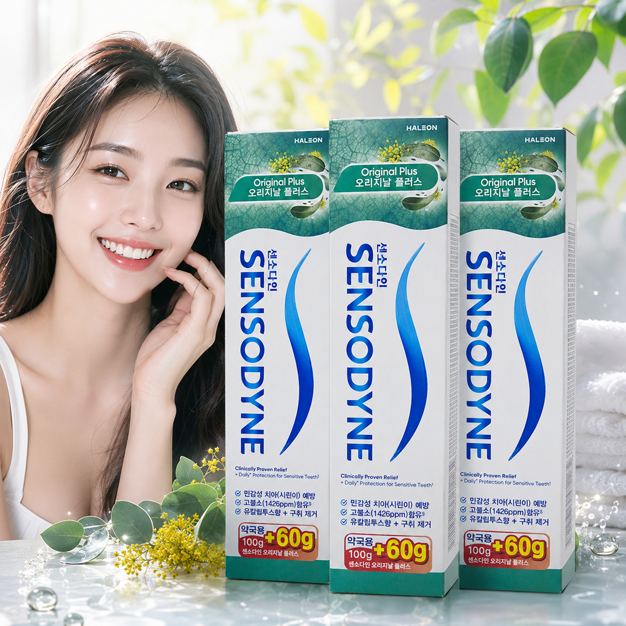 3세트 대용량160g 약국용 센소다인 오리지널 플러스 잇몸 치약 고불소 오리지날