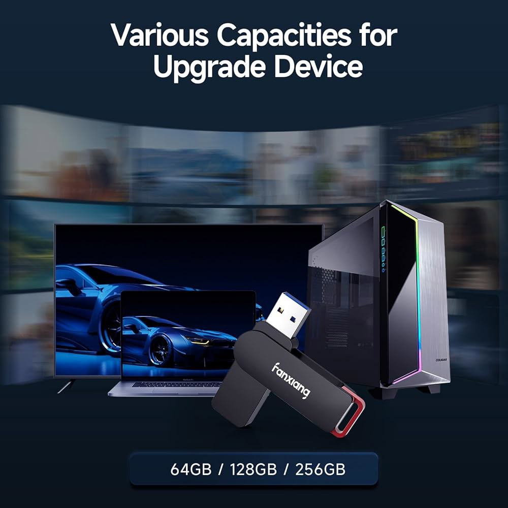판샹 2팩 128GB USB 플래시 드라이브, 메탈 썸 3.2 최대 200MB/s 저장 및 백업용 메모리 스틱, F309 128GBx2 - 상세 이미지 3
